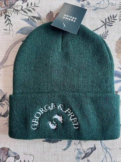 George & Fred Forest Green Embroidered Beanine