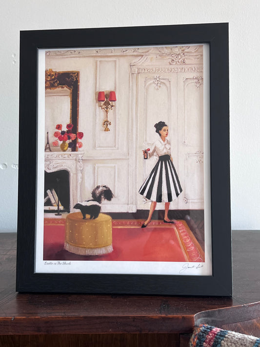 Lisette vs The Skunk Art Print - Framed Fine Art Print