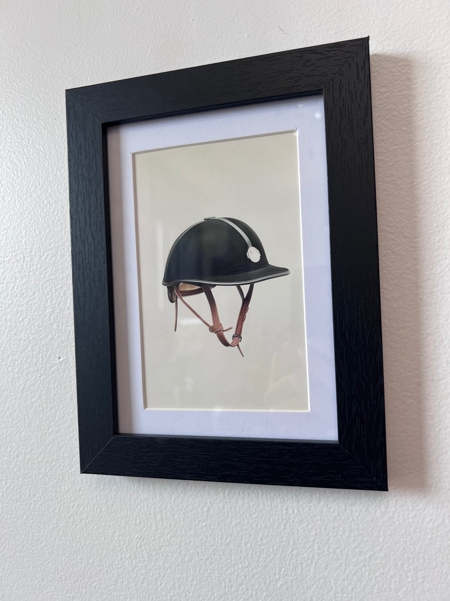 Riding Helmet - Equestrian print in Black Frame