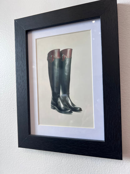 Riding Boots - Equestrian print in Black Frame