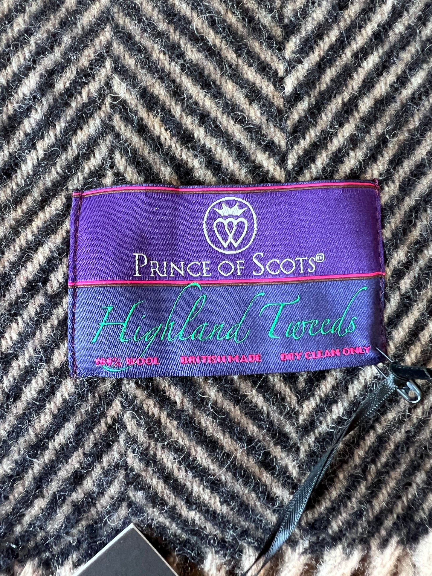 Black & Tan Highland Tweeds 100% Wool Herringbone Throw - Made in the British Isles