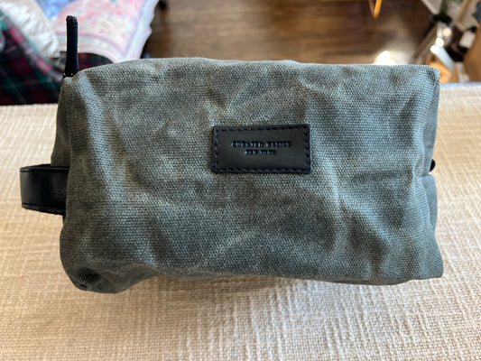 Dark Army Green Waxed Canvas Toiletry Bag/Dopp Kit