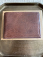 Brown Leather Slim Classic Bill-Fold Wallet