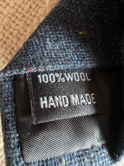 Speckled Navy Blue 100% Wool Handmade Necktie