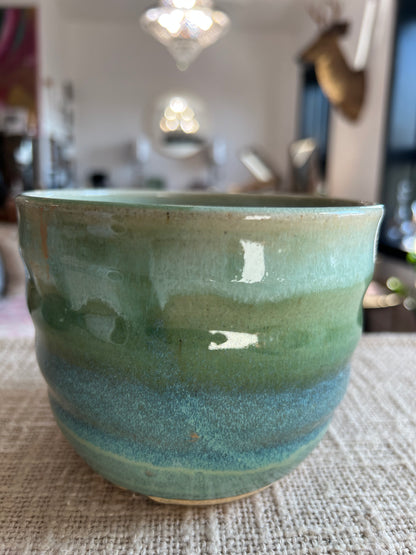 Aquamarine Planter - Handmade by Ceramic Artist Natalie Zelman