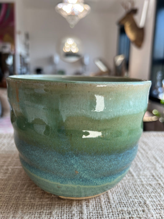 Aquamarine Planter - Handmade by Ceramic Artist Natalie Zelman