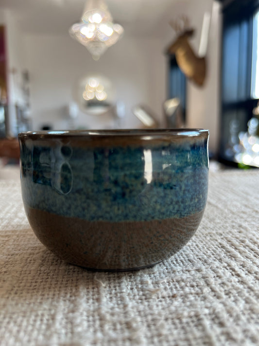 Blue & Brown Lil Bowl - Handmade by Ceramic Artist Natalie Zelman