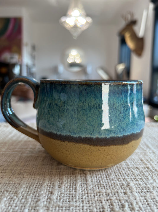 Blue & Brown Mug - Handmade by Ceramic Artist Natalie Zelman