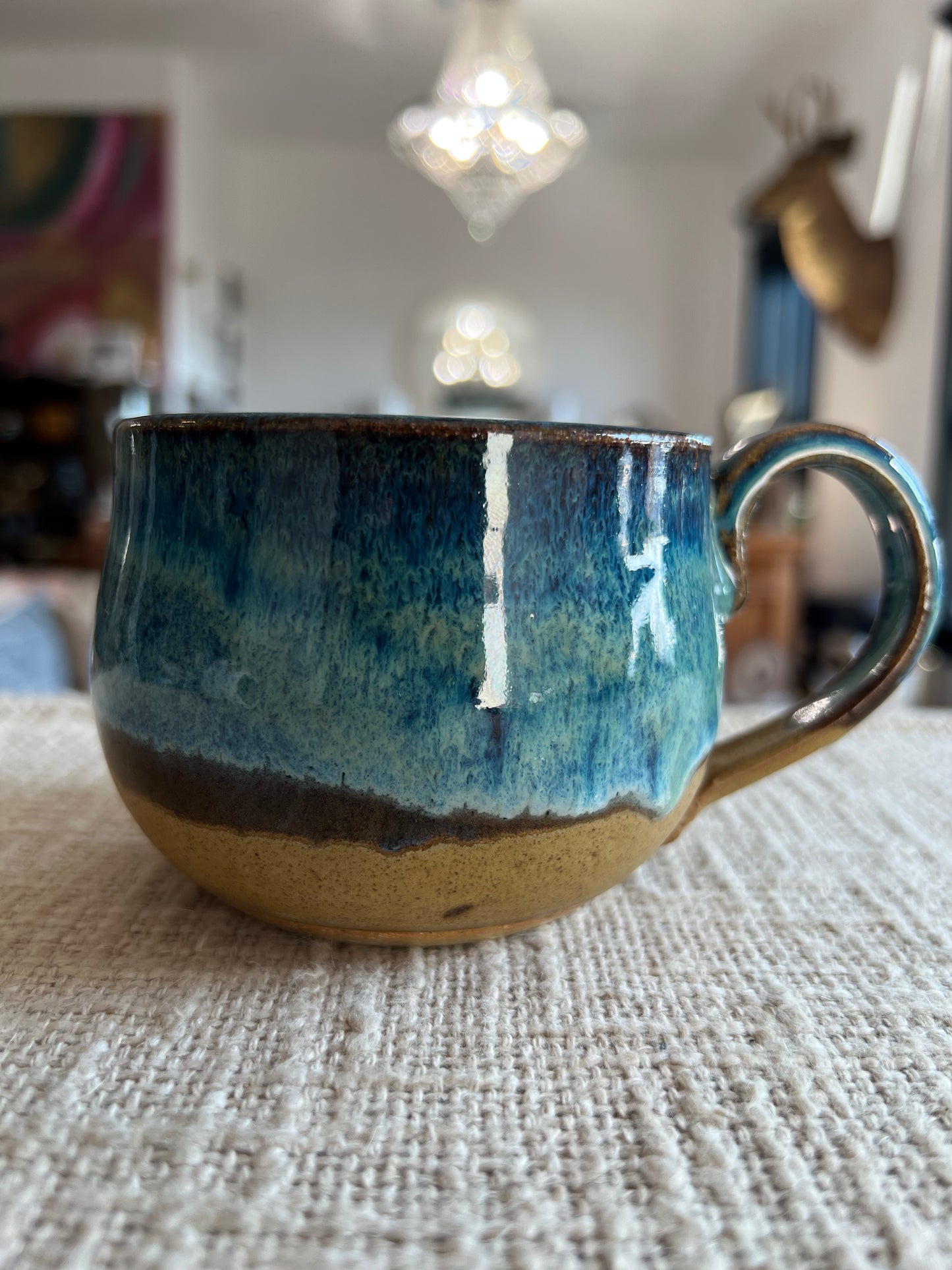 Blue & Brown Mug - Handmade by Ceramic Artist Natalie Zelman