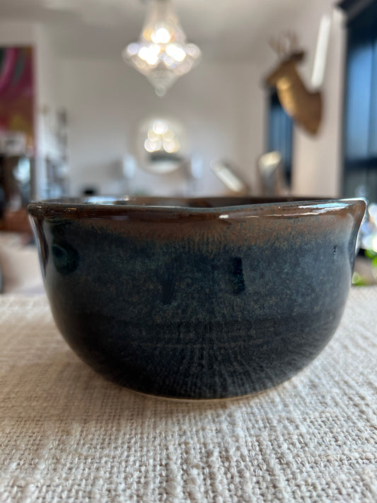 Deep Blue & Black Bowl - Handmade by Ceramic Artist Natalie Zelman