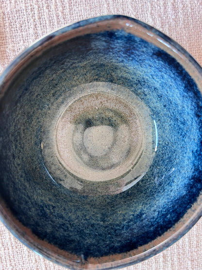 Deep Blue & Black Bowl - Handmade by Ceramic Artist Natalie Zelman