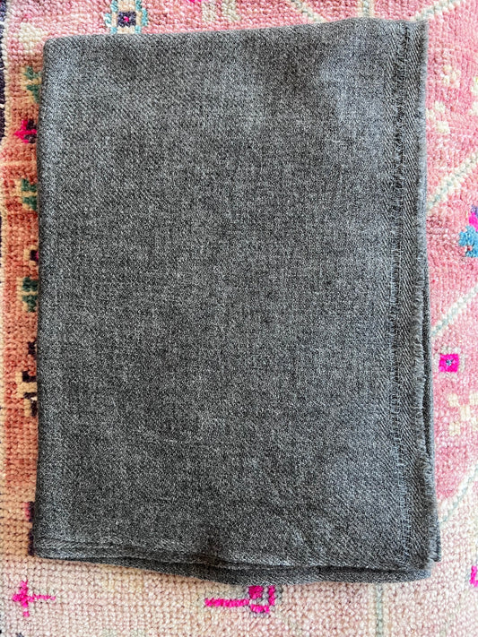 Charcoal Cashmere Scarf - Handloom Faire Trade in Nepal