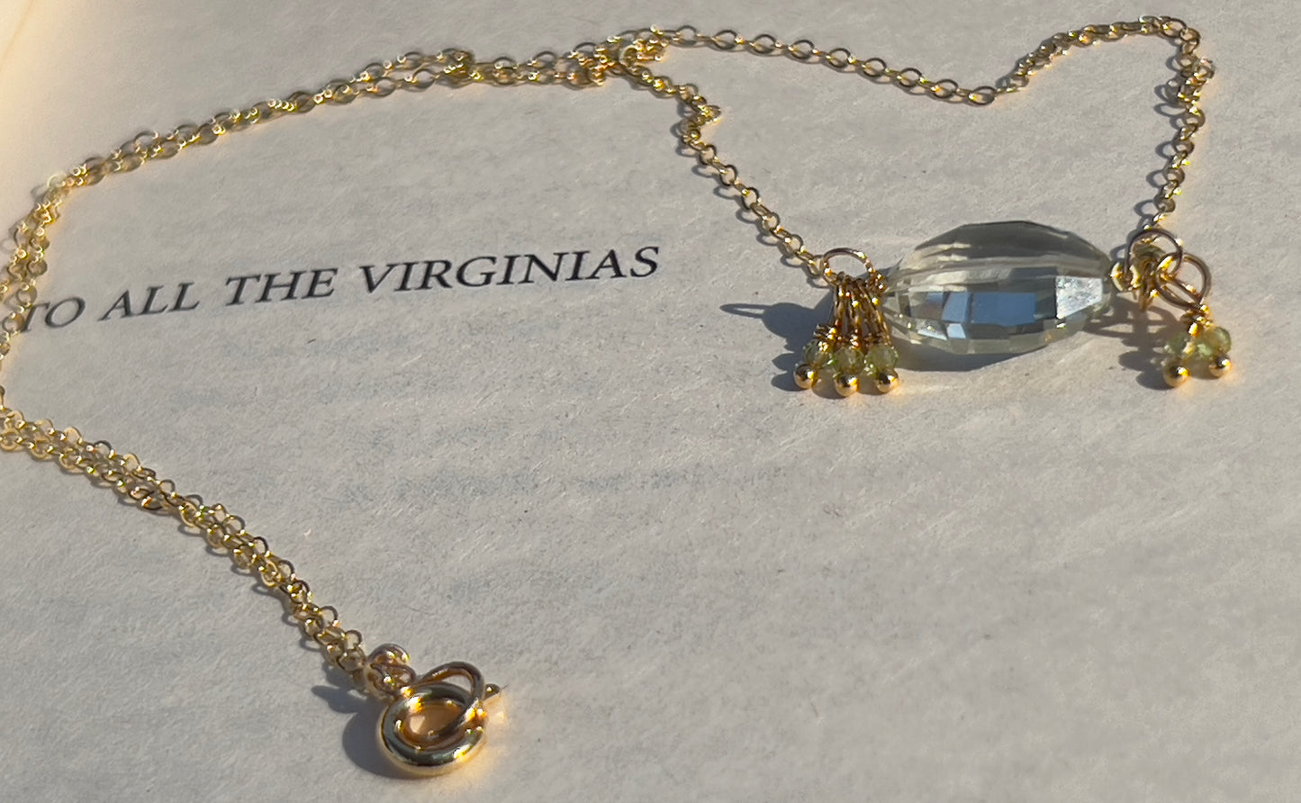 The Anne - Oval Green Amethyst & Peridot Gemstone Necklace