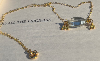 The Anne - Oval Green Amethyst & Peridot Gemstone Necklace