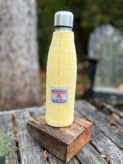 Harris Tweed Wrapped Water Bottle - Yellow Tweed