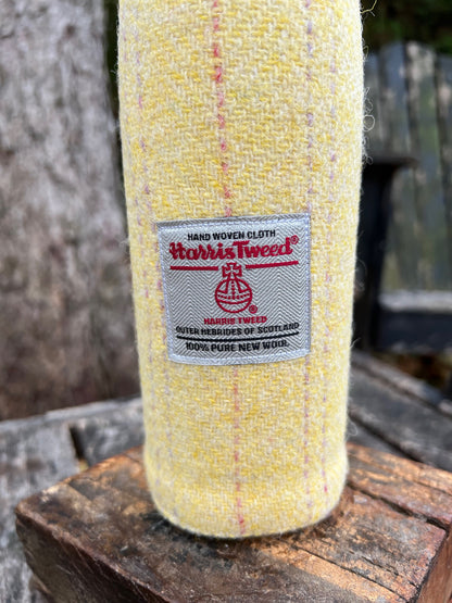 Harris Tweed Wrapped Water Bottle - Yellow Tweed