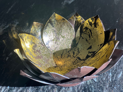 Gold Leafed Metal Lotus Flower