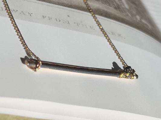 The Rihanna Black Diamond 14K Gold Fill Bar Necklace
