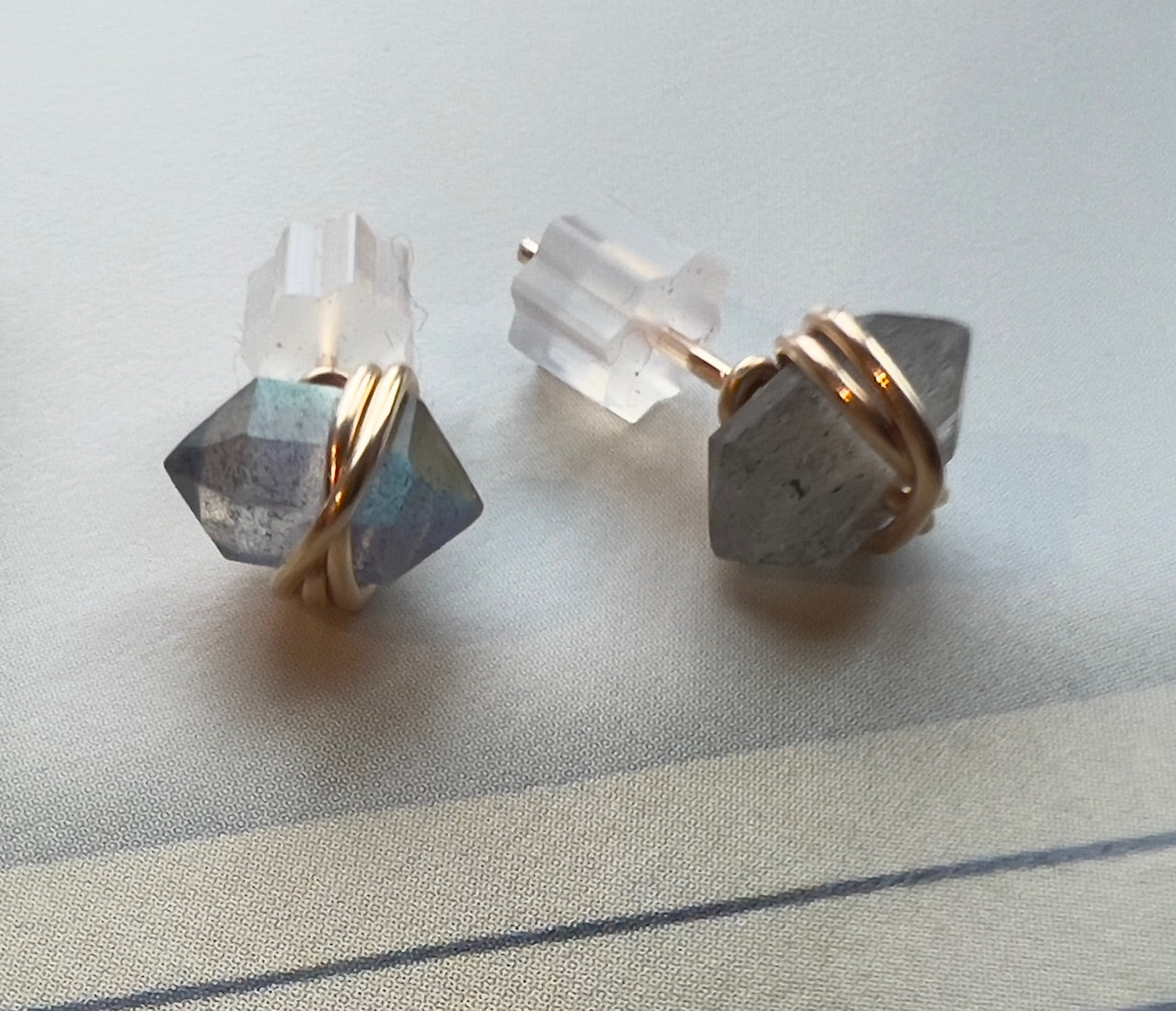 Aurora Borealis Labradorite Studs