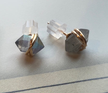 Aurora Borealis Labradorite Studs