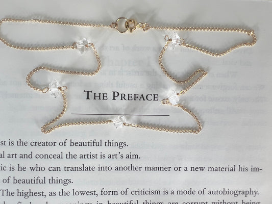 Five Sisters Herkimer Diamonds Draped Necklace