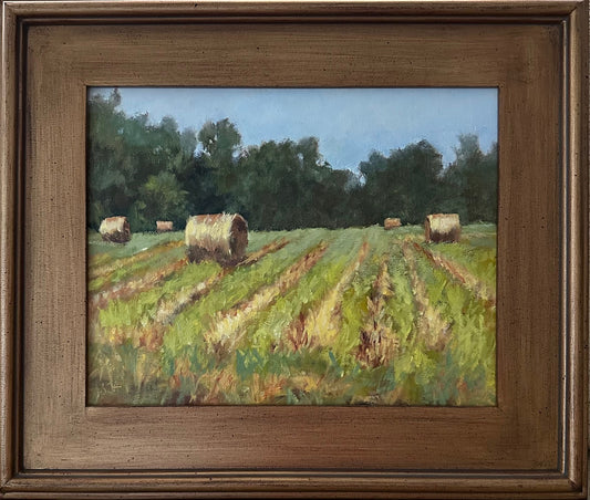 Summer Hay Bales - Original Painting by Susan Anderson
