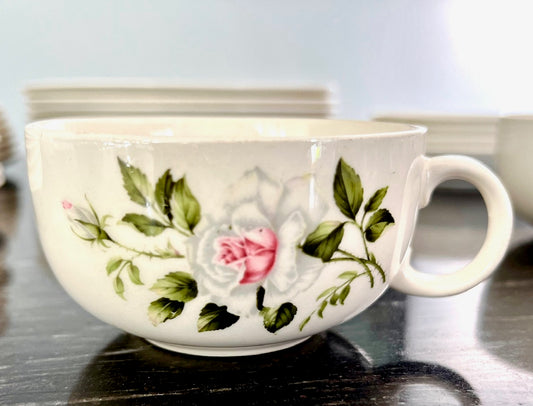 Teacups & Saucers - Vintage "Dinner Rose" Crooksville Dinnerware