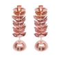 Rose Gold Leaf Taper Candle Holder Pair