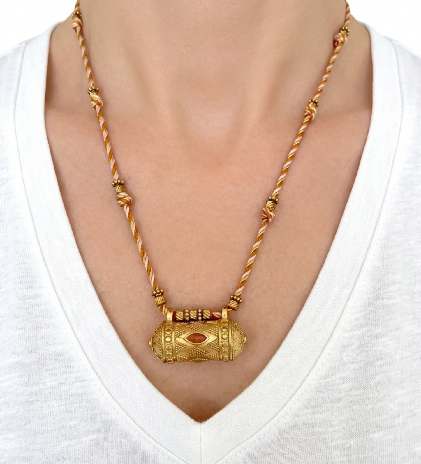 French Carnelian Talisman Necklace