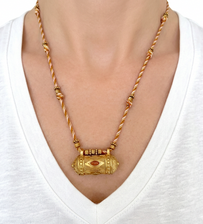 French Carnelian Talisman Necklace