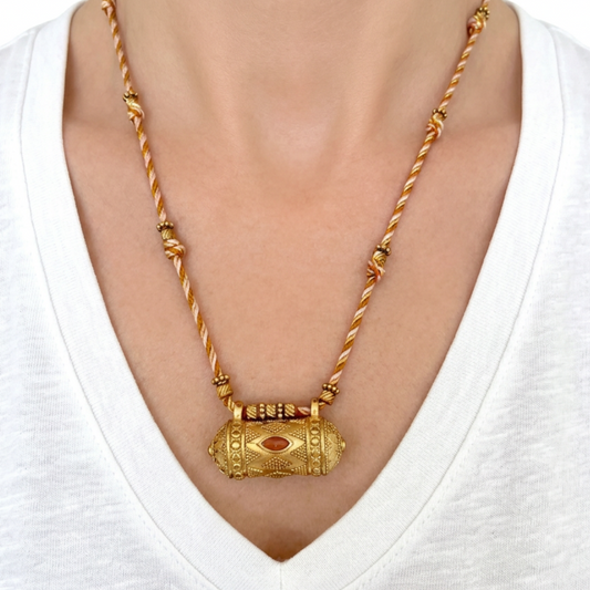 French Carnelian Talisman Necklace