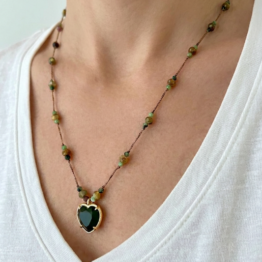 Petit Cœur Green Heart Necklace