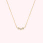Diamond Trio in Solid 14kt Gold Necklace