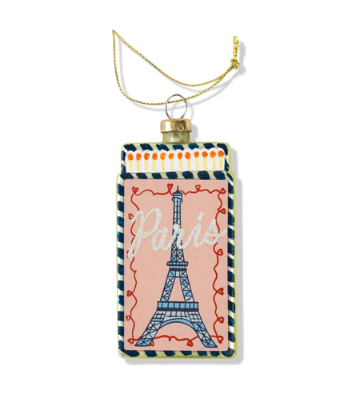 Paris Matchbook Glass Ornament