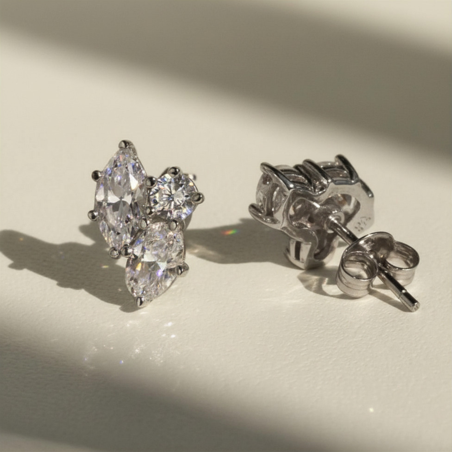 Moissanite Cluster Earrings