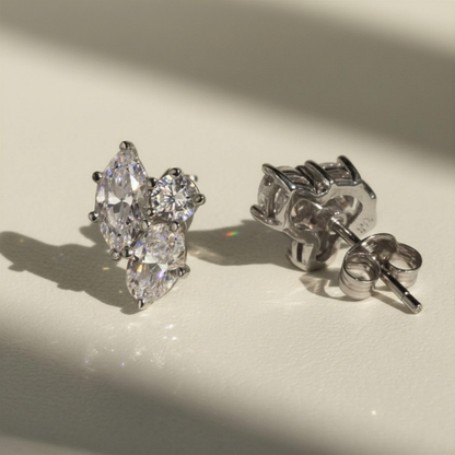 Moissanite Cluster Earrings