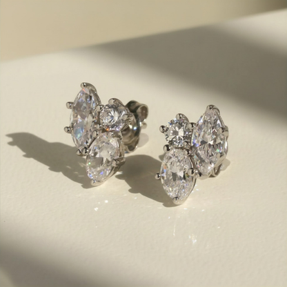 Moissanite Cluster Earrings