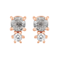 Rutilated Quartz & White Topaz 14kt Rose Gold Vermeil Stud Earrings