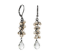 Freshwater Pearls & Clear Quartz Briolette Silver Earrings