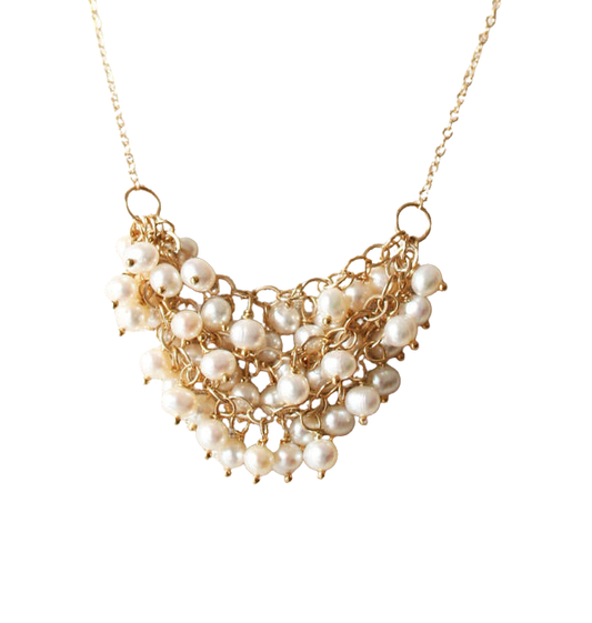 Woven Freshwater Pearl 14kt Gold Fill Necklace