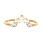 Seven White Topaz & 18kt Gold Vermeil Arc Ring - Size 5