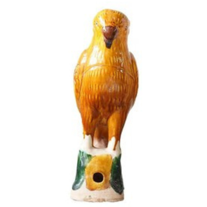 Saffron Yellow Hand-Painted Porcelain Parrot