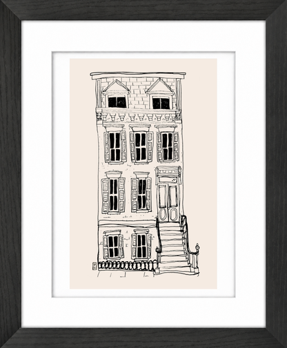 Brownstone Giclée Framed Fine Art Print by Pascale Berkowitz