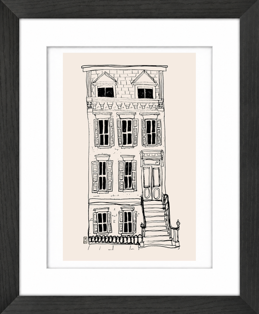 Brownstone Giclée Framed Fine Art Print by Pascale Berkowitz