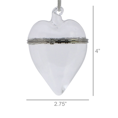Glass Heart Locket Ornament