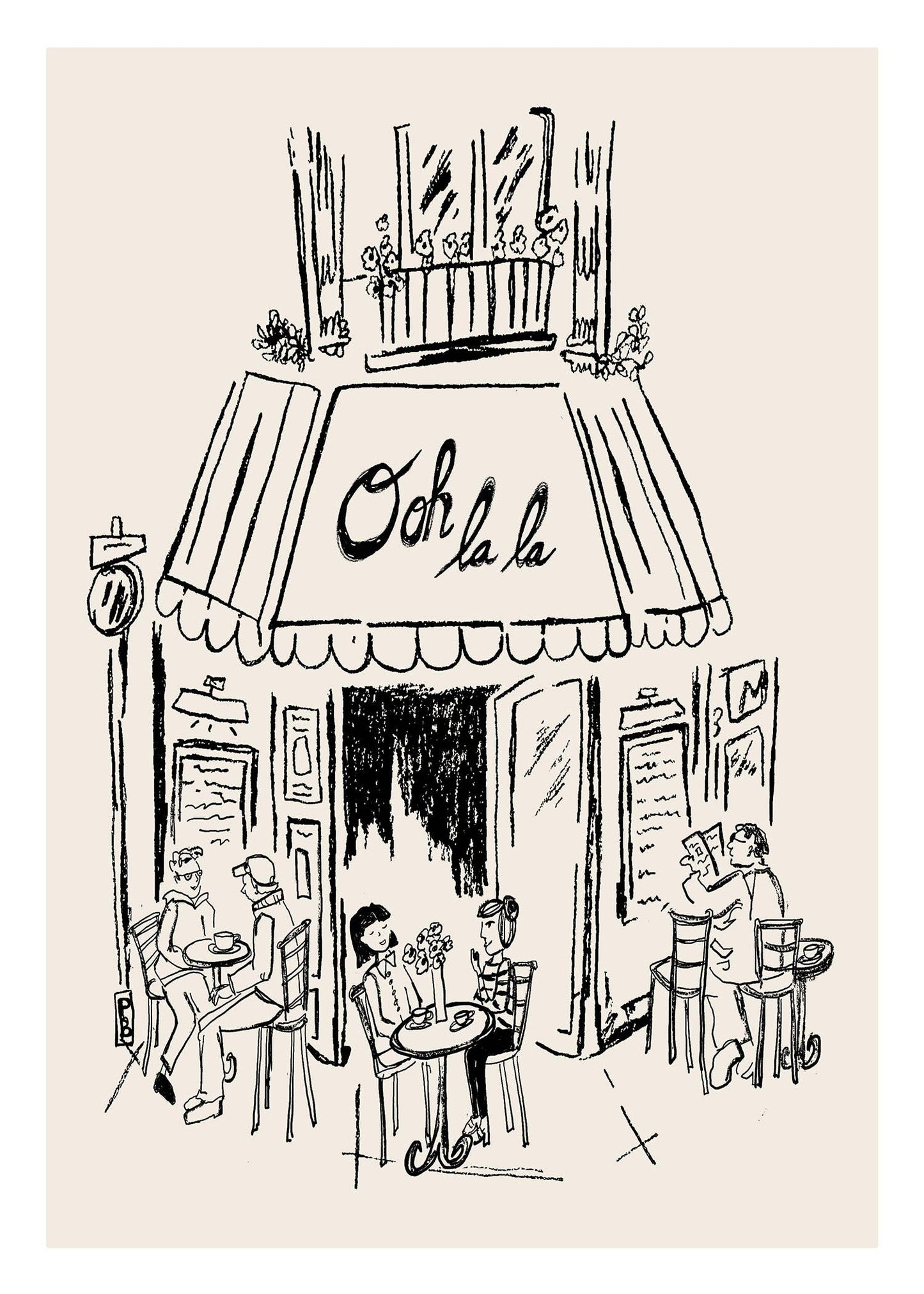 Ooh La La Paris Cafe Giclée Framed Fine Art Print by Pascale Berkowitz