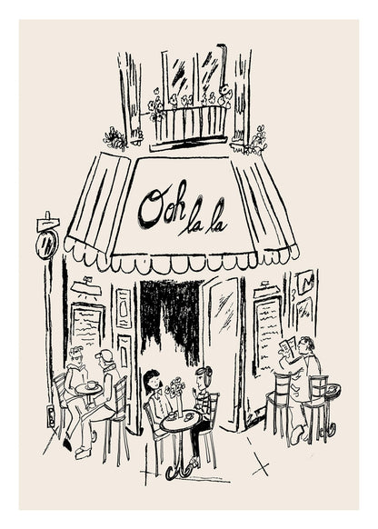 Ooh La La Paris Cafe Giclée Framed Fine Art Print by Pascale Berkowitz