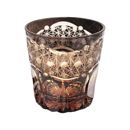 Espresso Hand Cut Gatsby Rocks Glass