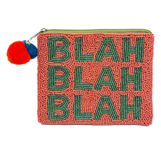 Blah Blah Blah Beaded Coin Purse