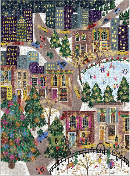 Sparkling City 1000 Piece Foil Puzzle by Artist Joy Laforme